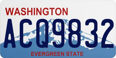 WA license plate ACQ9832