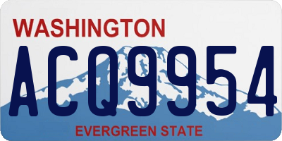 WA license plate ACQ9954