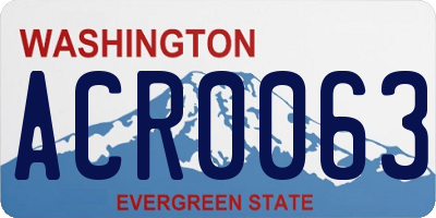 WA license plate ACR0063