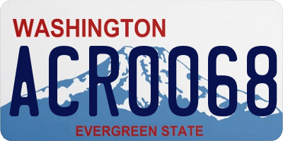 WA license plate ACR0068