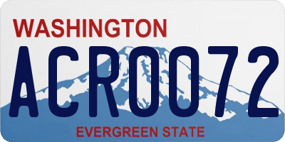 WA license plate ACR0072