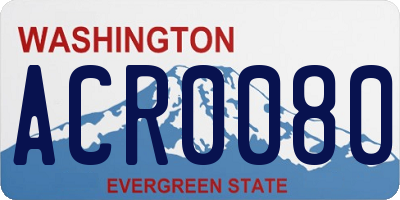 WA license plate ACR0080