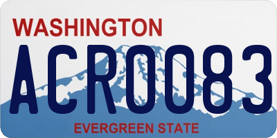 WA license plate ACR0083
