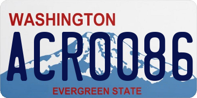 WA license plate ACR0086