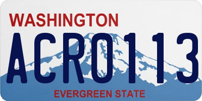 WA license plate ACR0113