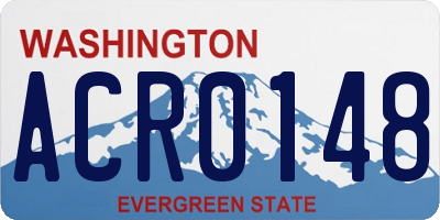 WA license plate ACR0148