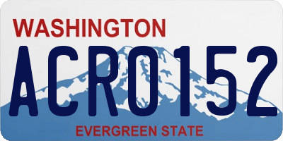 WA license plate ACR0152