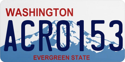 WA license plate ACR0153