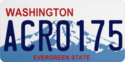 WA license plate ACR0175
