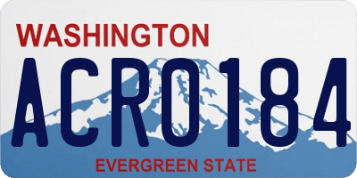 WA license plate ACR0184