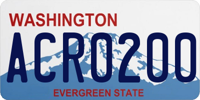 WA license plate ACR0200