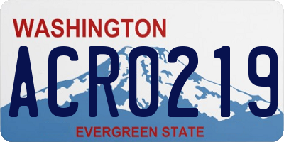 WA license plate ACR0219