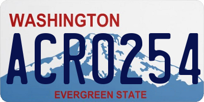 WA license plate ACR0254