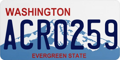 WA license plate ACR0259