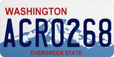 WA license plate ACR0268