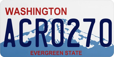 WA license plate ACR0270