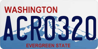 WA license plate ACR0320