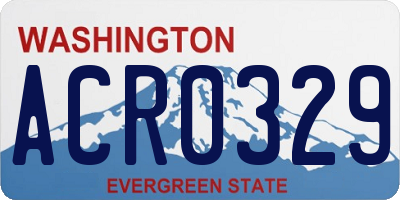 WA license plate ACR0329