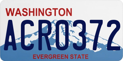 WA license plate ACR0372