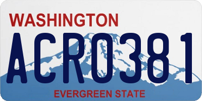 WA license plate ACR0381