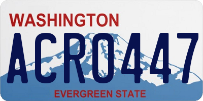 WA license plate ACR0447