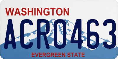 WA license plate ACR0463