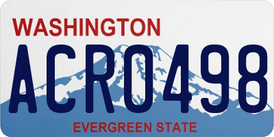 WA license plate ACR0498