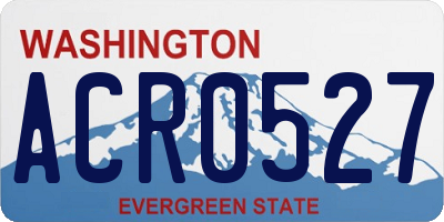 WA license plate ACR0527