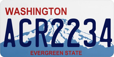 WA license plate ACR2234