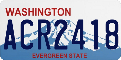 WA license plate ACR2418