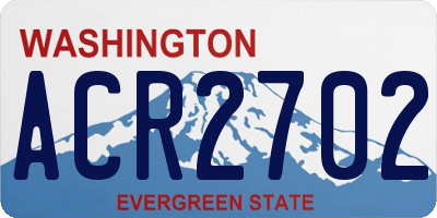 WA license plate ACR2702