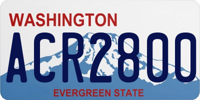 WA license plate ACR2800