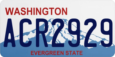 WA license plate ACR2929