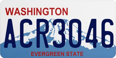 WA license plate ACR3046