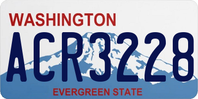 WA license plate ACR3228