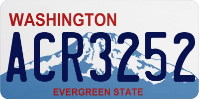 WA license plate ACR3252