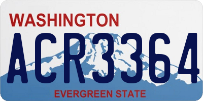 WA license plate ACR3364