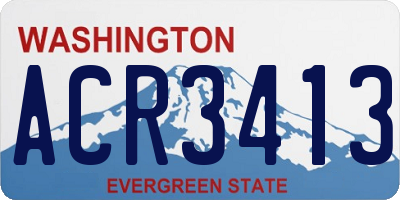 WA license plate ACR3413