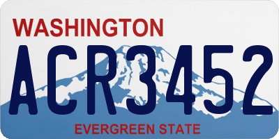 WA license plate ACR3452