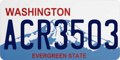 WA license plate ACR3503
