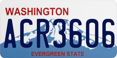 WA license plate ACR3606
