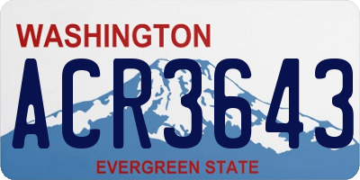 WA license plate ACR3643