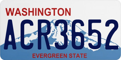 WA license plate ACR3652