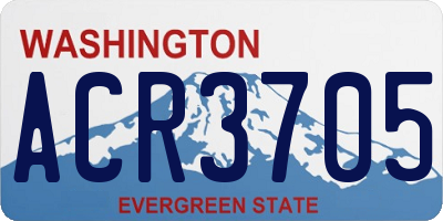 WA license plate ACR3705