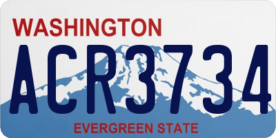 WA license plate ACR3734