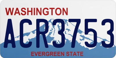 WA license plate ACR3753