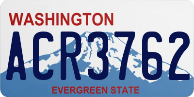 WA license plate ACR3762