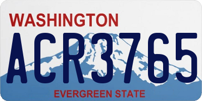 WA license plate ACR3765