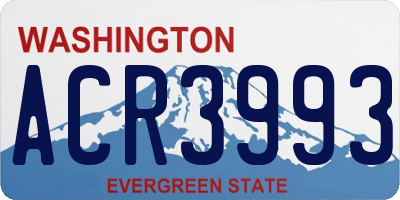 WA license plate ACR3993
