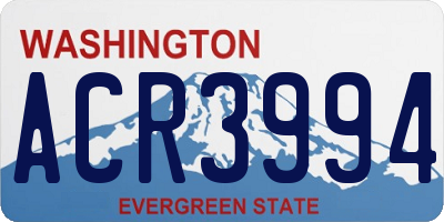 WA license plate ACR3994